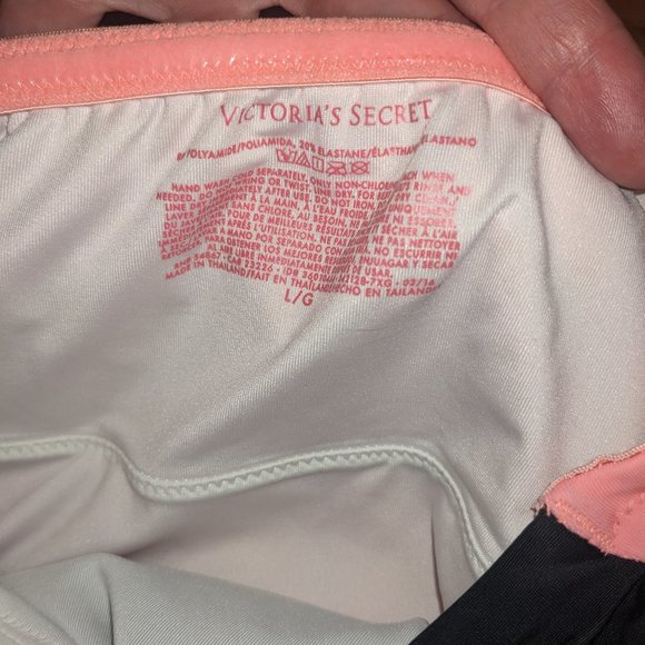 Victoria's Secret Neon Coral Halter Colorblock  One Piece Swimsuit - Picture 6 of 6